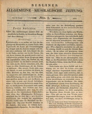 Berliner allgemeine musikalische Zeitung Mittwoch 14. Januar 1824