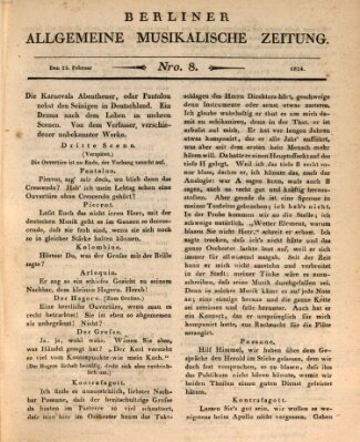 Berliner allgemeine musikalische Zeitung Mittwoch 25. Februar 1824