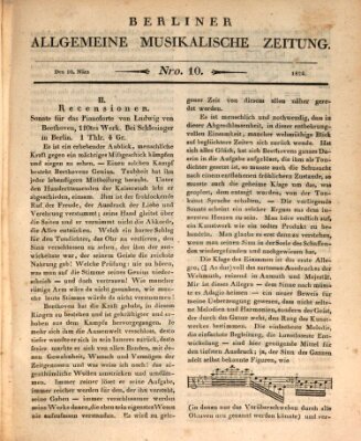 Berliner allgemeine musikalische Zeitung Mittwoch 10. März 1824