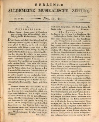 Berliner allgemeine musikalische Zeitung Mittwoch 17. März 1824