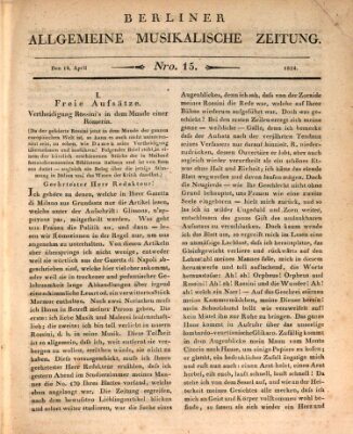 Berliner allgemeine musikalische Zeitung Mittwoch 14. April 1824