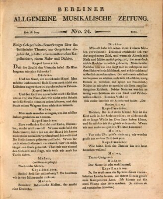 Berliner allgemeine musikalische Zeitung Mittwoch 16. Juni 1824