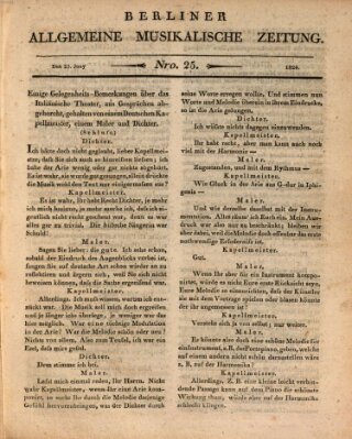 Berliner allgemeine musikalische Zeitung Mittwoch 23. Juni 1824