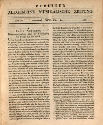 Berliner allgemeine musikalische Zeitung Donnerstag 8. Juli 1824