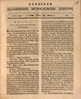 Berliner allgemeine musikalische Zeitung Mittwoch 11. August 1824