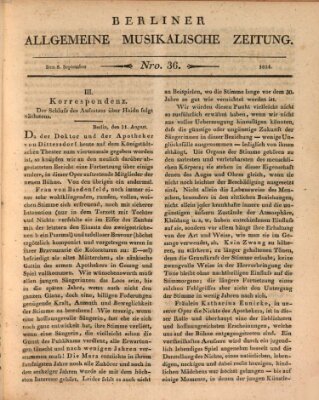 Berliner allgemeine musikalische Zeitung Mittwoch 8. September 1824