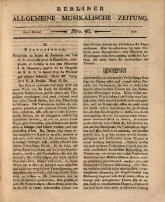 Berliner allgemeine musikalische Zeitung Mittwoch 6. Oktober 1824