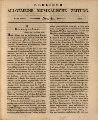 Berliner allgemeine musikalische Zeitung Mittwoch 13. Oktober 1824