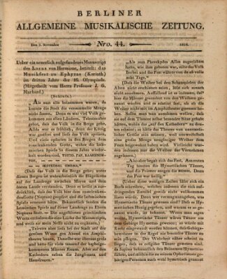 Berliner allgemeine musikalische Zeitung Mittwoch 3. November 1824