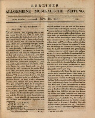 Berliner allgemeine musikalische Zeitung Mittwoch 10. November 1824