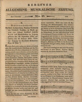 Berliner allgemeine musikalische Zeitung Mittwoch 8. Dezember 1824