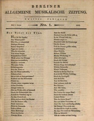 Berliner allgemeine musikalische Zeitung Mittwoch 5. Januar 1825