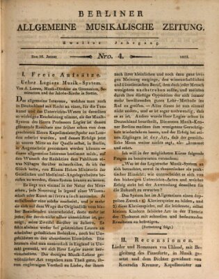 Berliner allgemeine musikalische Zeitung Mittwoch 26. Januar 1825