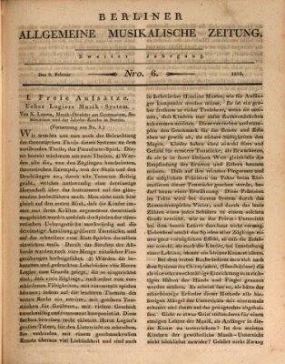 Berliner allgemeine musikalische Zeitung Mittwoch 9. Februar 1825