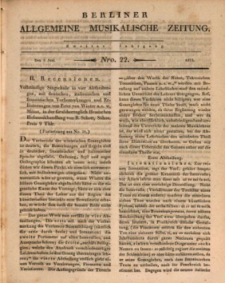 Berliner allgemeine musikalische Zeitung Mittwoch 1. Juni 1825