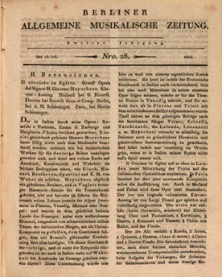 Berliner allgemeine musikalische Zeitung Mittwoch 13. Juli 1825