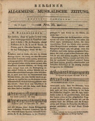 Berliner allgemeine musikalische Zeitung Mittwoch 17. August 1825