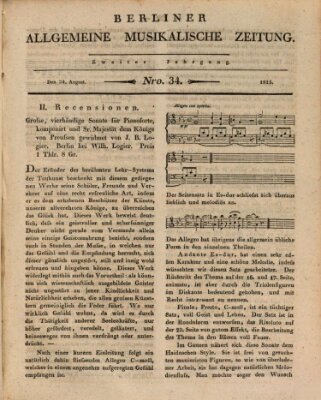 Berliner allgemeine musikalische Zeitung Mittwoch 24. August 1825