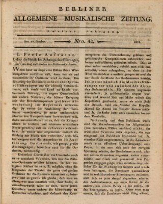 Berliner allgemeine musikalische Zeitung Mittwoch 19. Oktober 1825