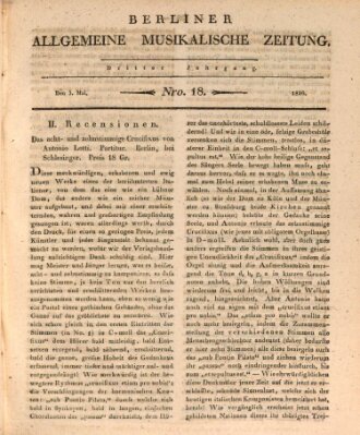 Berliner allgemeine musikalische Zeitung Mittwoch 3. Mai 1826