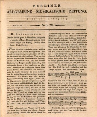 Berliner allgemeine musikalische Zeitung Mittwoch 19. Juli 1826