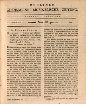 Berliner allgemeine musikalische Zeitung Mittwoch 26. Juli 1826