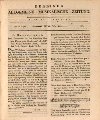 Berliner allgemeine musikalische Zeitung Mittwoch 30. August 1826