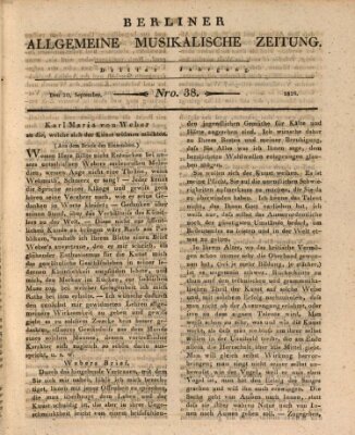 Berliner allgemeine musikalische Zeitung Mittwoch 20. September 1826