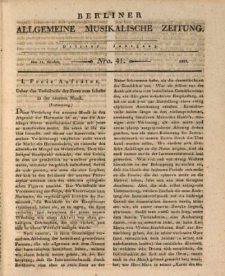 Berliner allgemeine musikalische Zeitung Mittwoch 11. Oktober 1826