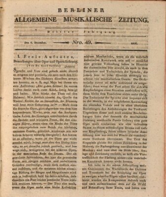 Berliner allgemeine musikalische Zeitung Mittwoch 6. Dezember 1826