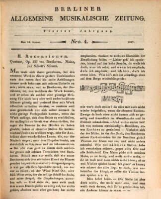 Berliner allgemeine musikalische Zeitung Mittwoch 24. Januar 1827