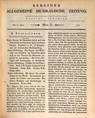 Berliner allgemeine musikalische Zeitung Mittwoch 31. Januar 1827