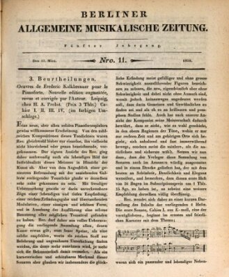 Berliner allgemeine musikalische Zeitung Mittwoch 12. März 1828