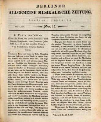 Berliner allgemeine musikalische Zeitung Mittwoch 9. April 1828