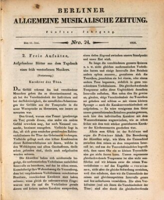 Berliner allgemeine musikalische Zeitung Mittwoch 11. Juni 1828