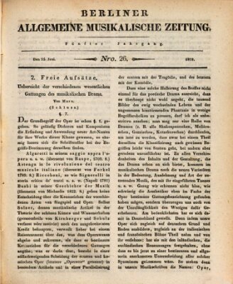 Berliner allgemeine musikalische Zeitung Mittwoch 25. Juni 1828