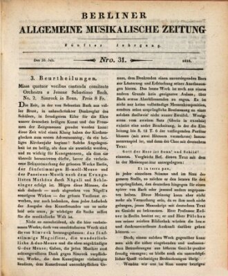 Berliner allgemeine musikalische Zeitung Mittwoch 30. Juli 1828