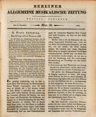 Berliner allgemeine musikalische Zeitung Mittwoch 17. September 1828