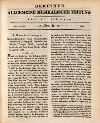 Berliner allgemeine musikalische Zeitung Mittwoch 8. Oktober 1828