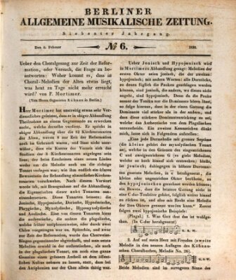 Berliner allgemeine musikalische Zeitung Samstag 6. Februar 1830