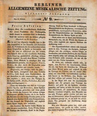 Berliner allgemeine musikalische Zeitung Samstag 27. Februar 1830