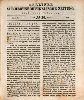 Berliner allgemeine musikalische Zeitung Samstag 15. Mai 1830