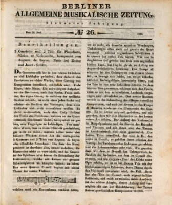 Berliner allgemeine musikalische Zeitung Samstag 26. Juni 1830