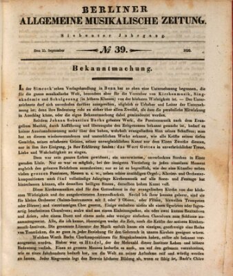 Berliner allgemeine musikalische Zeitung Samstag 25. September 1830