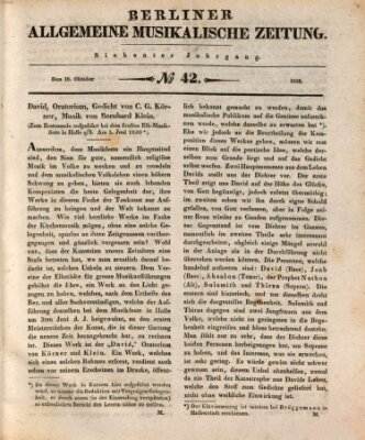 Berliner allgemeine musikalische Zeitung Samstag 16. Oktober 1830