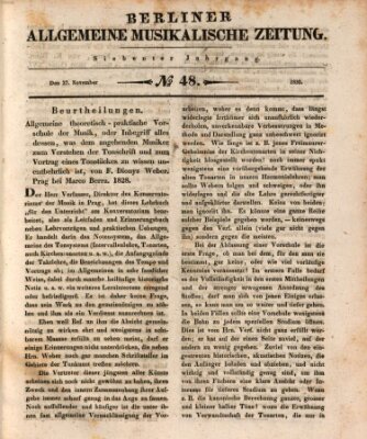 Berliner allgemeine musikalische Zeitung Samstag 27. November 1830