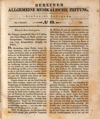 Berliner allgemeine musikalische Zeitung Samstag 4. Dezember 1830