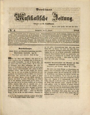 Berliner musikalische Zeitung Samstag 3. Februar 1844