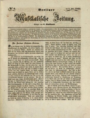 Berliner musikalische Zeitung Samstag 2. März 1844