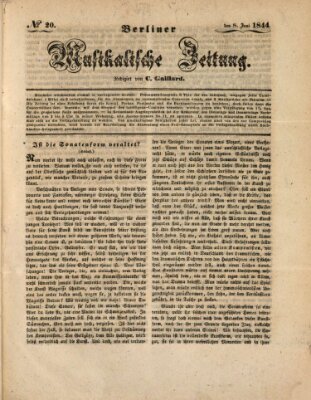 Berliner musikalische Zeitung Samstag 8. Juni 1844